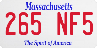 MA license plate 265NF5