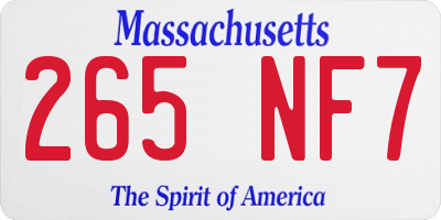 MA license plate 265NF7