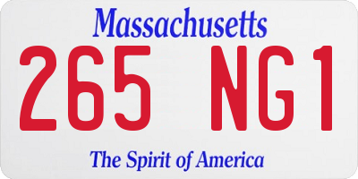 MA license plate 265NG1