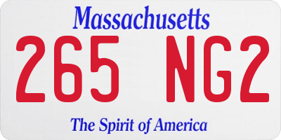 MA license plate 265NG2