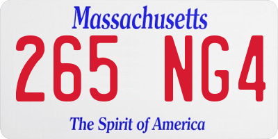 MA license plate 265NG4