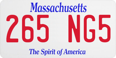 MA license plate 265NG5