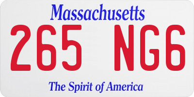 MA license plate 265NG6