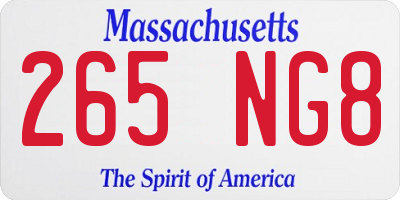 MA license plate 265NG8