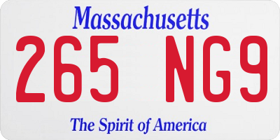 MA license plate 265NG9