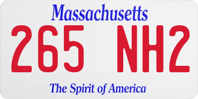MA license plate 265NH2