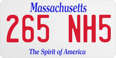 MA license plate 265NH5