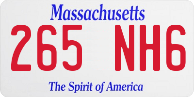 MA license plate 265NH6