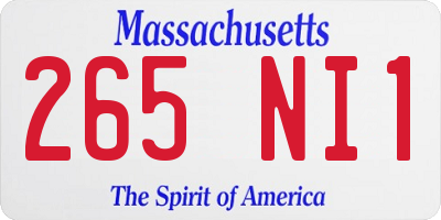 MA license plate 265NI1