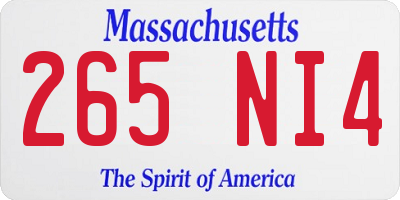 MA license plate 265NI4