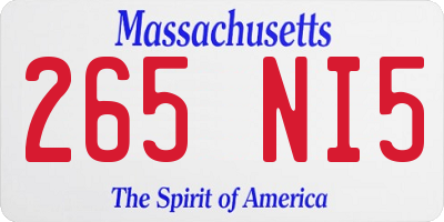 MA license plate 265NI5