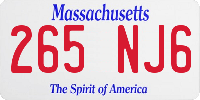 MA license plate 265NJ6