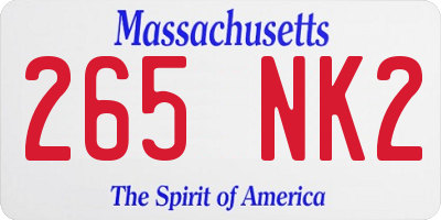 MA license plate 265NK2