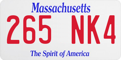 MA license plate 265NK4