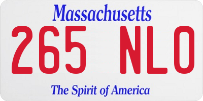 MA license plate 265NL0