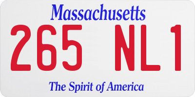 MA license plate 265NL1