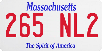 MA license plate 265NL2