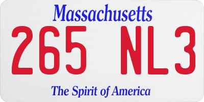 MA license plate 265NL3