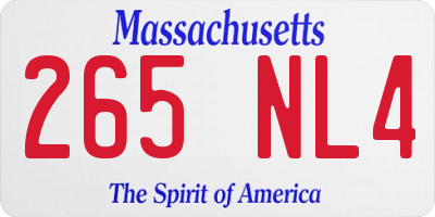 MA license plate 265NL4