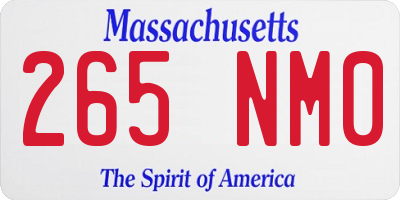 MA license plate 265NM0