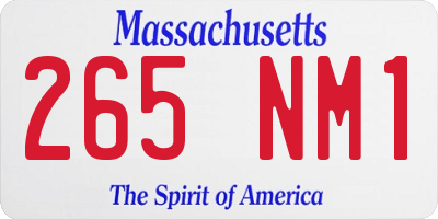 MA license plate 265NM1
