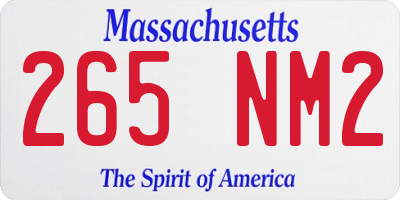 MA license plate 265NM2