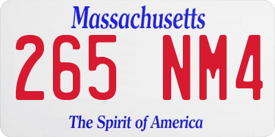 MA license plate 265NM4