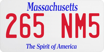 MA license plate 265NM5