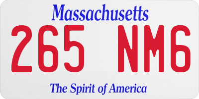 MA license plate 265NM6