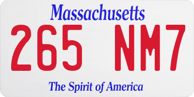 MA license plate 265NM7