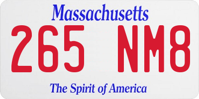 MA license plate 265NM8