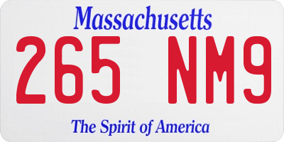 MA license plate 265NM9