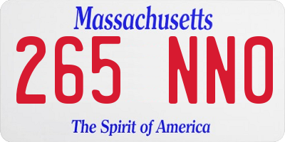 MA license plate 265NN0