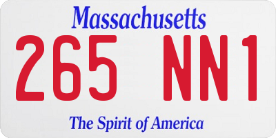 MA license plate 265NN1