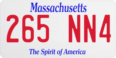 MA license plate 265NN4