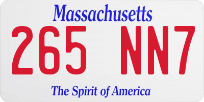 MA license plate 265NN7