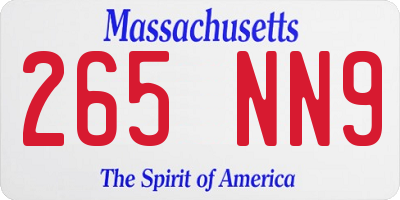 MA license plate 265NN9