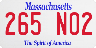 MA license plate 265NO2