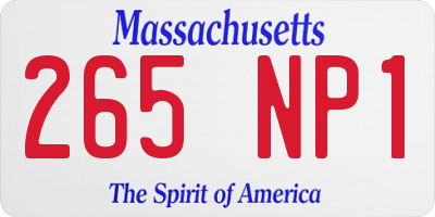MA license plate 265NP1