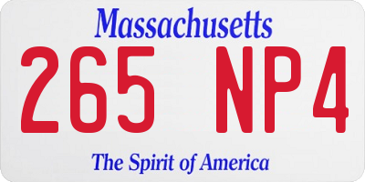 MA license plate 265NP4