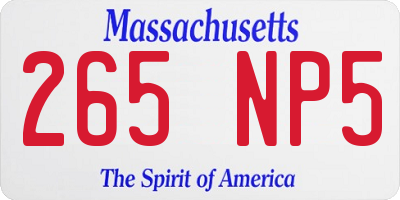 MA license plate 265NP5