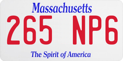 MA license plate 265NP6