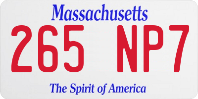 MA license plate 265NP7