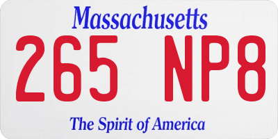 MA license plate 265NP8