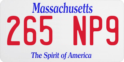 MA license plate 265NP9