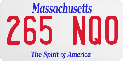 MA license plate 265NQ0