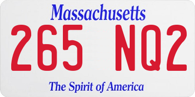 MA license plate 265NQ2