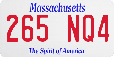 MA license plate 265NQ4