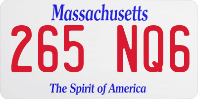 MA license plate 265NQ6