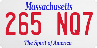 MA license plate 265NQ7